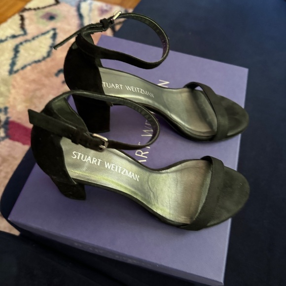 STUART WEITZMAN NearlyNude suede sandals black size 6 - Picture 8 of 11